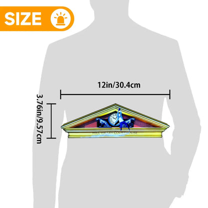Measurement chart on a white shirt with a design and dimensions indicated.