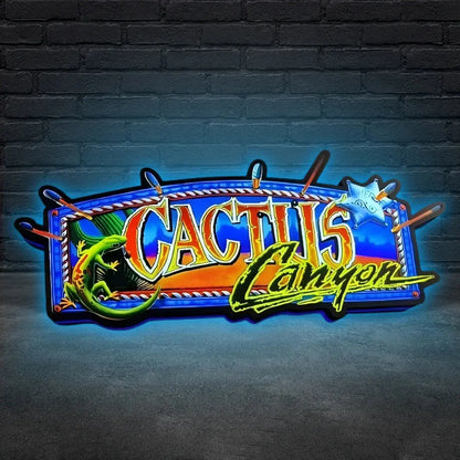 Cactus Canyon Remake Pinball Topper, Video Game Machine LED Lightbox , Pinball Arcade Decor,  Special Edition Topper for CGC Pinball Machine FYLZGO Signs
