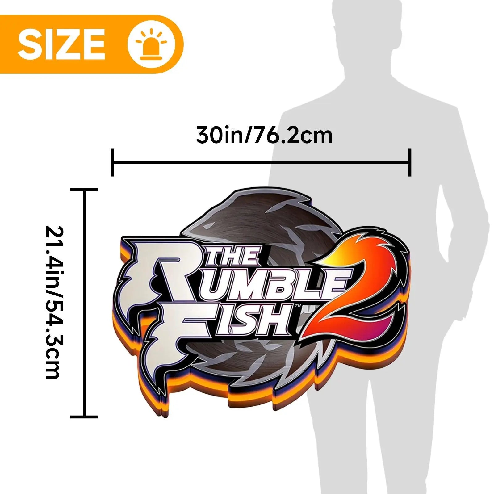 Fish Rumble II 3D Printed LED Lightbox for Gaming Room Decor FYLZGO Signs