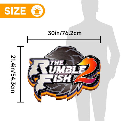 Fish Rumble II 3D Printed LED Lightbox for Gaming Room Decor FYLZGO Signs