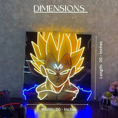 Anime Songoku Neon Sign, UV Printed LED Sign 20 x 20 inches, Gaming Decor for Boys,Kids With Dimmer Switch and Power Adapter FYLZGO Signs