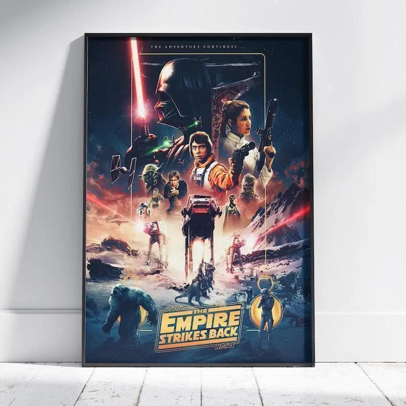 Star Wars Empire Strikes Back Poster, Luke Skywalker Wall Art, 3d Printed Movie Poster FYLZGO Signs