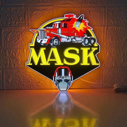 M.A.S.K. Kenner LED Lightbox Sign - 3D Printed Logo, USB Powered, 4 Sizes