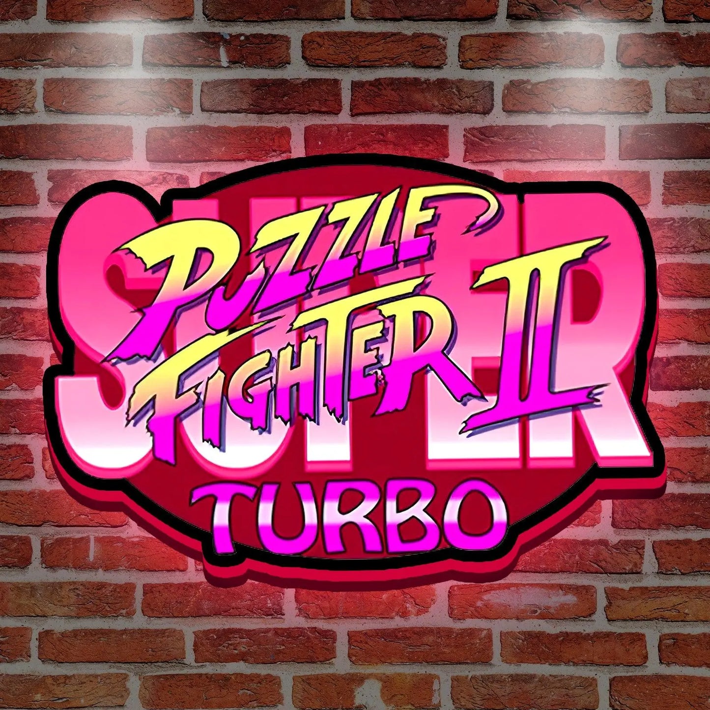 Super Puzzle Fighter II 3D Printed LED Lightbox for Gaming Room Decor FYLZGO Signs