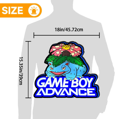 Gameboy Advance Pokemon Leaf Green Cartridge Nintendo LED Light Box, Perfect for Game Room FYLZGO Signs