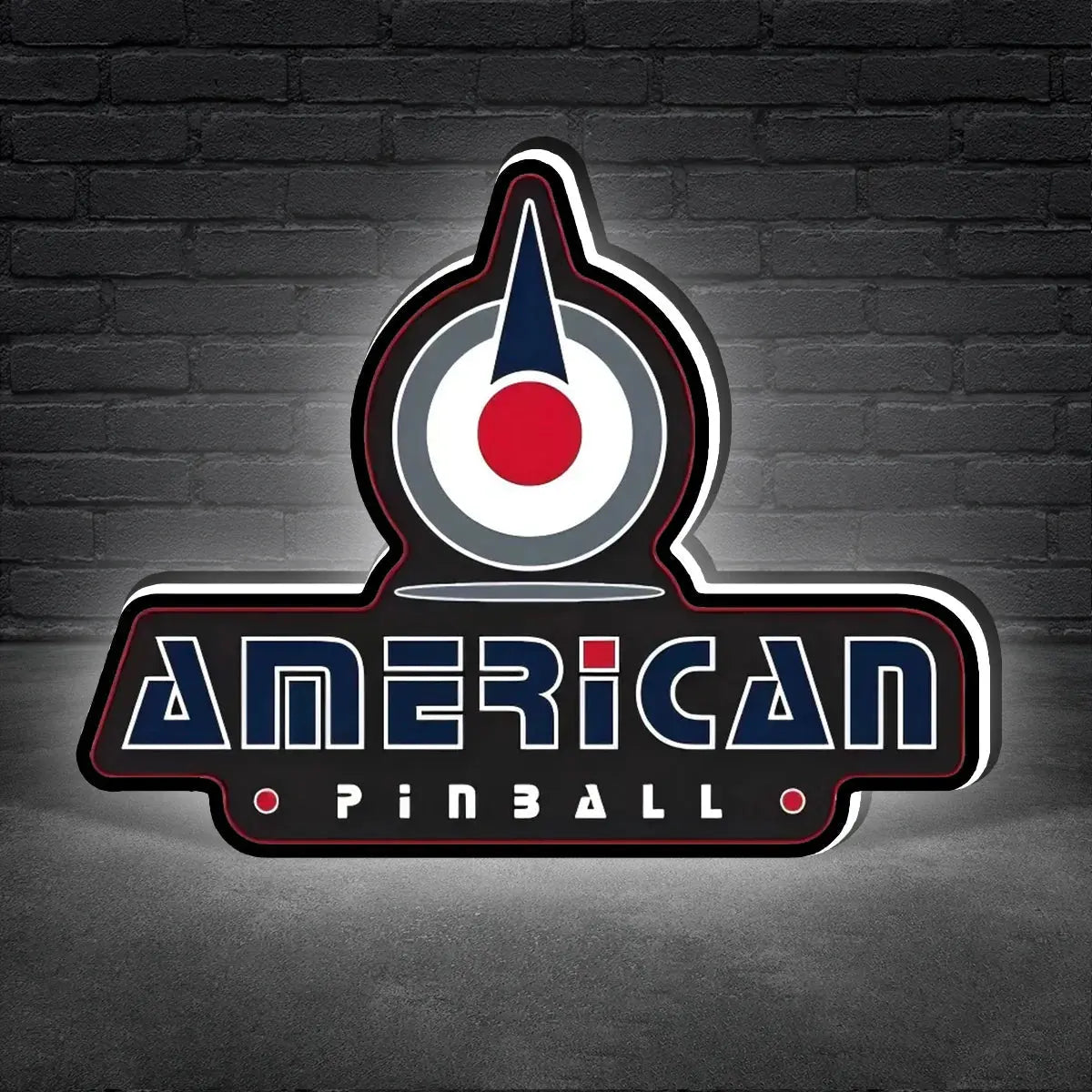 American Pinball Logo 3D Printed LED Lightbox Game Lightbox Logo 3D LED Light Box Retro Mega Drive Logo LED Lightbox Arcade Games Lightbox FYLZGO Signs