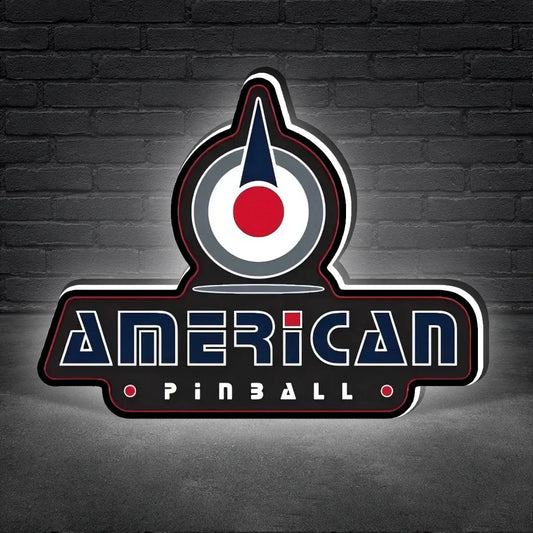 American Pinball Logo 3D Printed LED Lightbox Game Lightbox Logo 3D LED Light Box Retro Mega Drive Logo LED Lightbox Arcade Games Lightbox FYLZGO Signs