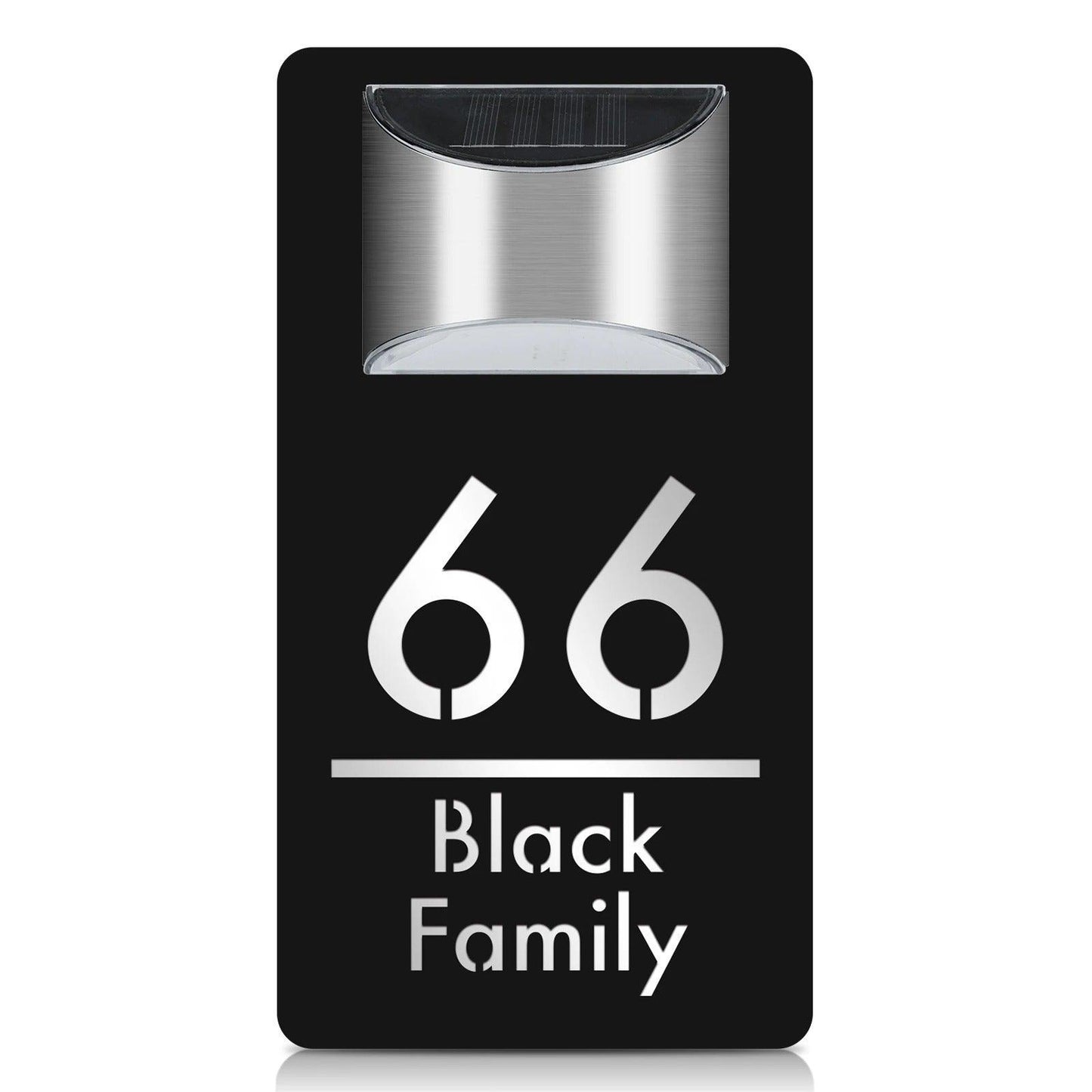 Personalized Solar House Sign LED Light Acrylic Plate Customized Address Plaque FYLZGO Custom