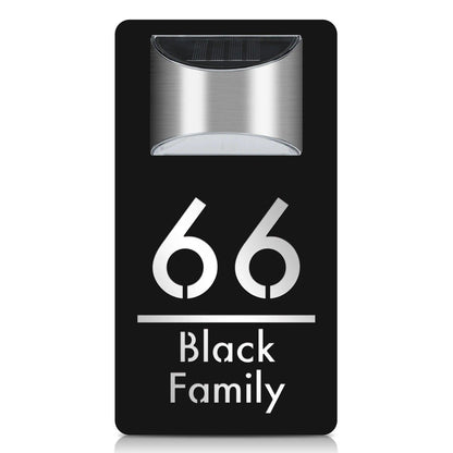 Personalized Solar House Sign LED Light Acrylic Plate Customized Address Plaque FYLZGO Custom
