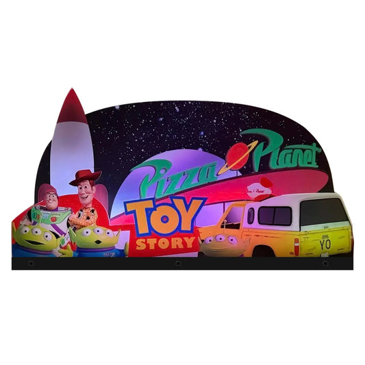 Toy Story Infiltration into Pizza Planet Arcade 3D Acrylic LED Topper, For Arcade Game Art Repro Game Machine, Arcade Topper FYLZGO Signs