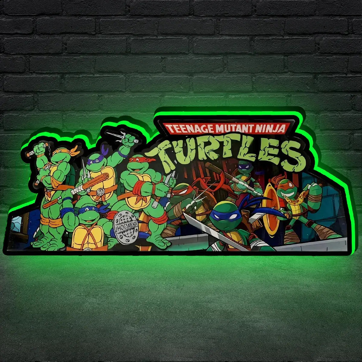 TMNT Teenage Mutant Ninja Turtle Pinball Topper, 3D Printed Lightbox Powered by USB Band Dimm Wall Art Decor Man's Cave FYLZGO Signs