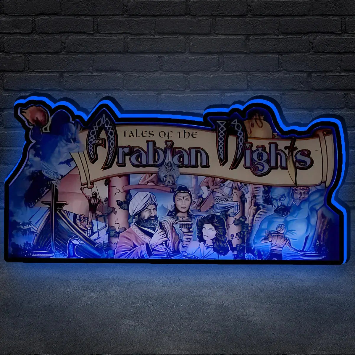 Tales of the Arabian Nights Pinball Topper, 3D Lightbox Printed Lightbox Powered by USB Band Dimm Wall Art Decor Man's Cave FYLZGO Signs