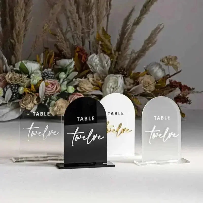 Acrylic Menu Holder Tabletop Number Holder Digital Seat Card Wedding Table Card Wedding Banquet Layout Wedding Table Numbers FYLZGO Signs