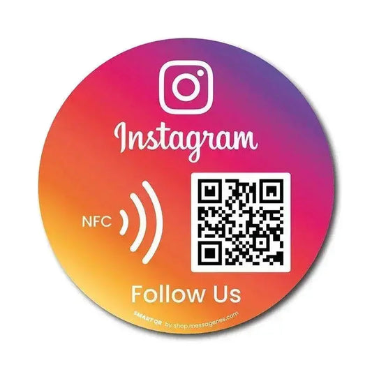 Acrylic Social Business Media Sign NFC Tap Follow US on Instagram QR Code Sign Google Review Facebook Card For Shop store FYLZGO Signs