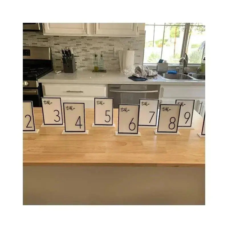 Acrylic Wedding Reception Table Numbers With Stands Birthday Decor Anniversary Baby Bridal Shower Modern & Chic Table Numbers FYLZGO Signs