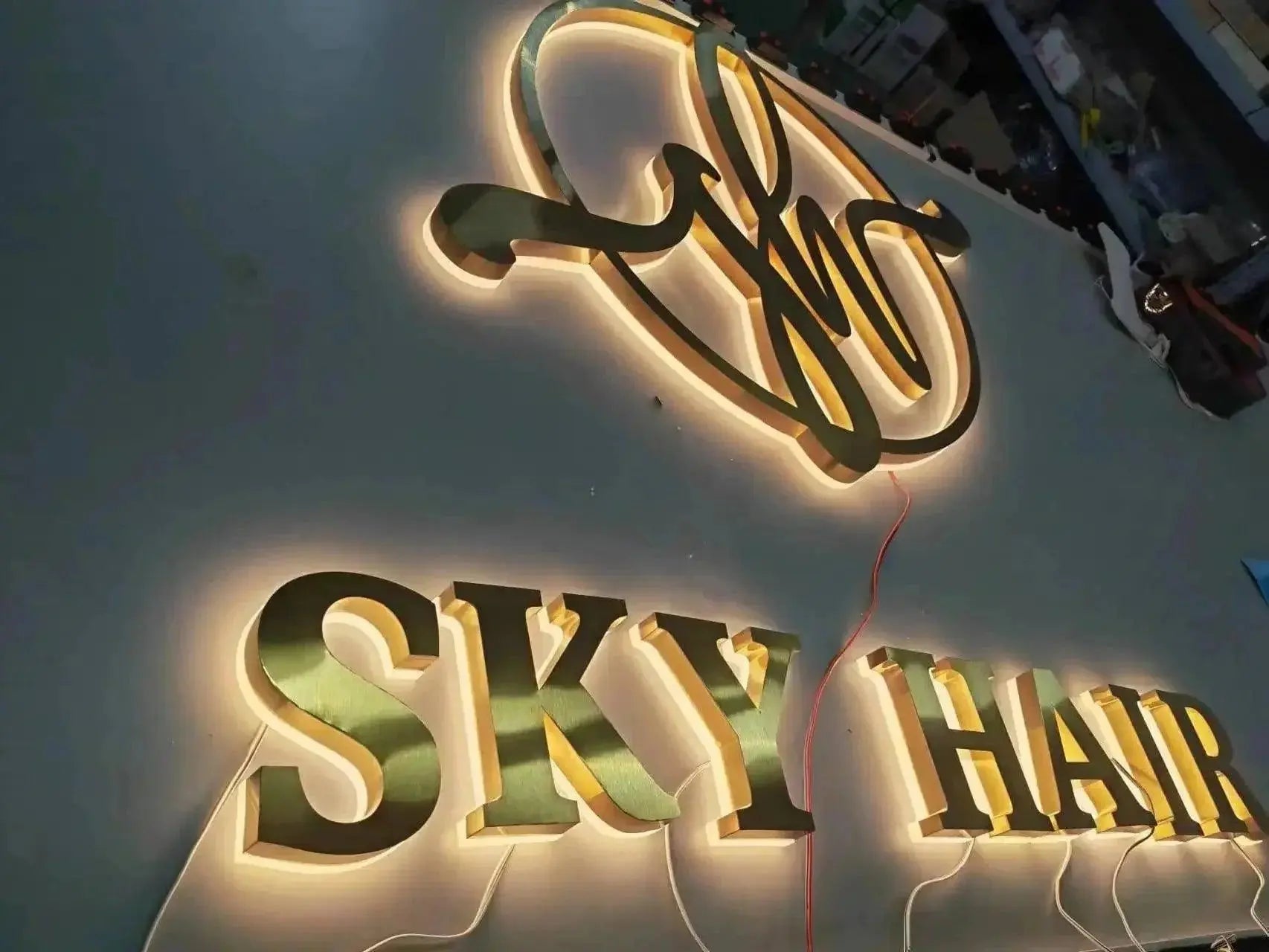 Custom LED Business Logo 3D Illuminated Letters LED Backlit Sign Business Signage Metal 3d Business Sign FYLZGO Signs