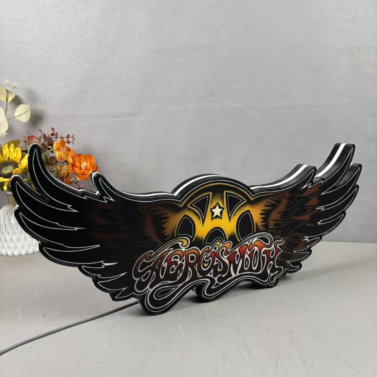 Aerosmith Wings Band Rock n’ Roll Vinyl Pinball Topper Neounik