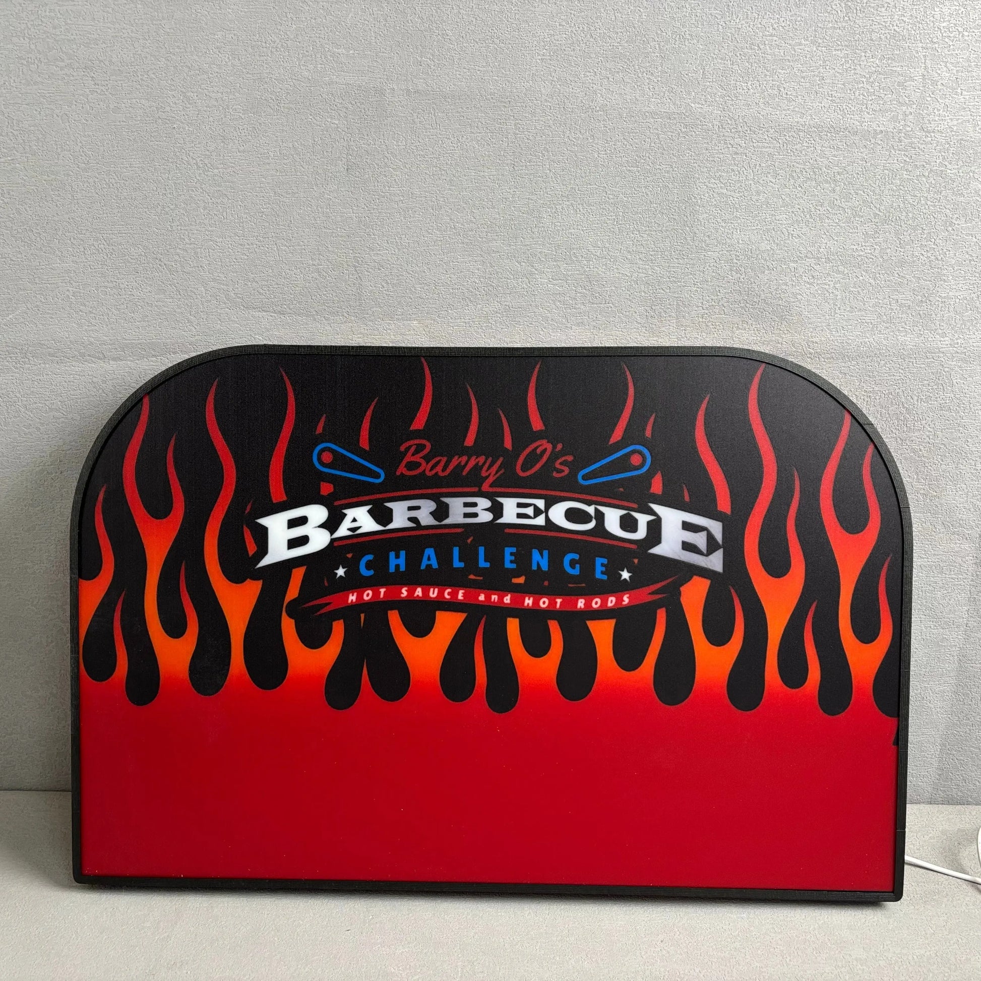 Barry O’s BBQ Challenge Pinball Logo Led lightbox for American Pinball Machine, 3D Printed Lightbox USB Powered & Full Dimmable FYLZGO Signs