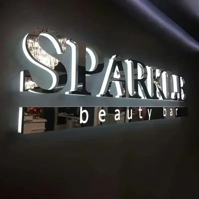 Custom Business Logo, Business Sign, Light Up Sign, Salon Decor, Metal Sign, Backlit Sign, Illuminated Sign, Metal Sign Outdoor FYLZGO Signs