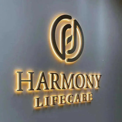 Custom LED Business Logo 3D Illuminated Letters LED Backlit Sign Business Signage Metal 3d Business Sign FYLZGO Signs
