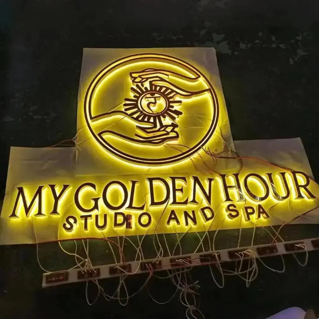 Custom LED Business Logo 3D Illuminated Letters LED Backlit Sign Business Signage Metal 3d Business Sign FYLZGO Signs