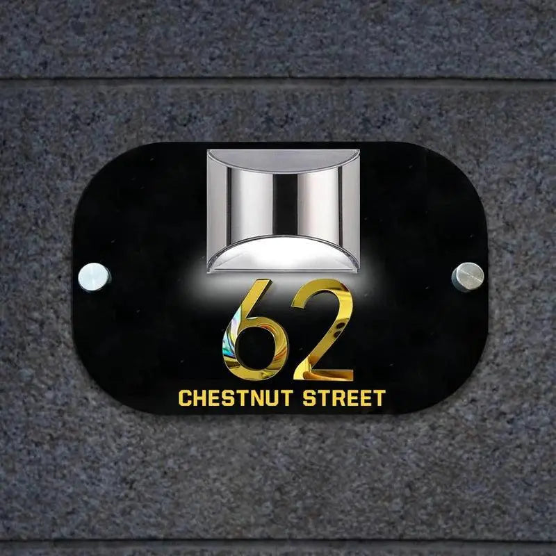 Customized House Sign Solar LED Light Modern Residential Address Plaque 3D Laser Cut Street Name Door Plates Outdoor Yard Decor FYLZGO Signs