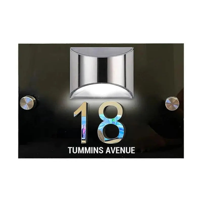 Customized House Sign Solar LED Light Modern Residential Address Plaque 3D Laser Cut Street Name Door Plates Outdoor Yard Decor FYLZGO Signs