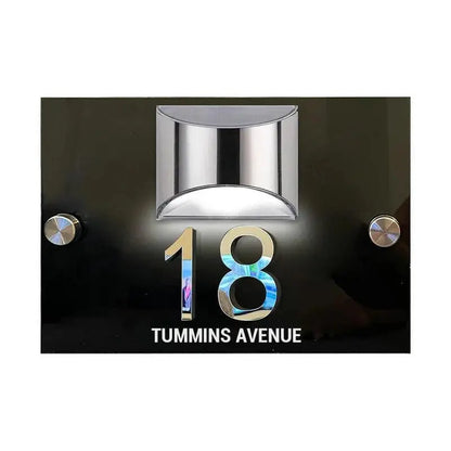 Customized House Sign Solar LED Light Modern Residential Address Plaque 3D Laser Cut Street Name Door Plates Outdoor Yard Decor FYLZGO Signs