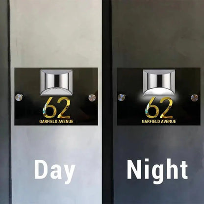 Customized House Sign Solar LED Light Modern Residential Address Plaque 3D Laser Cut Street Name Door Plates Outdoor Yard Decor FYLZGO Signs