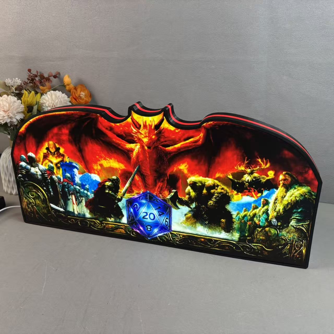 Dungeons and Dragons Pinball Topper, 3D Printed  LED Light Box Game Room Decor, For Stern Pinball Machine Neounik