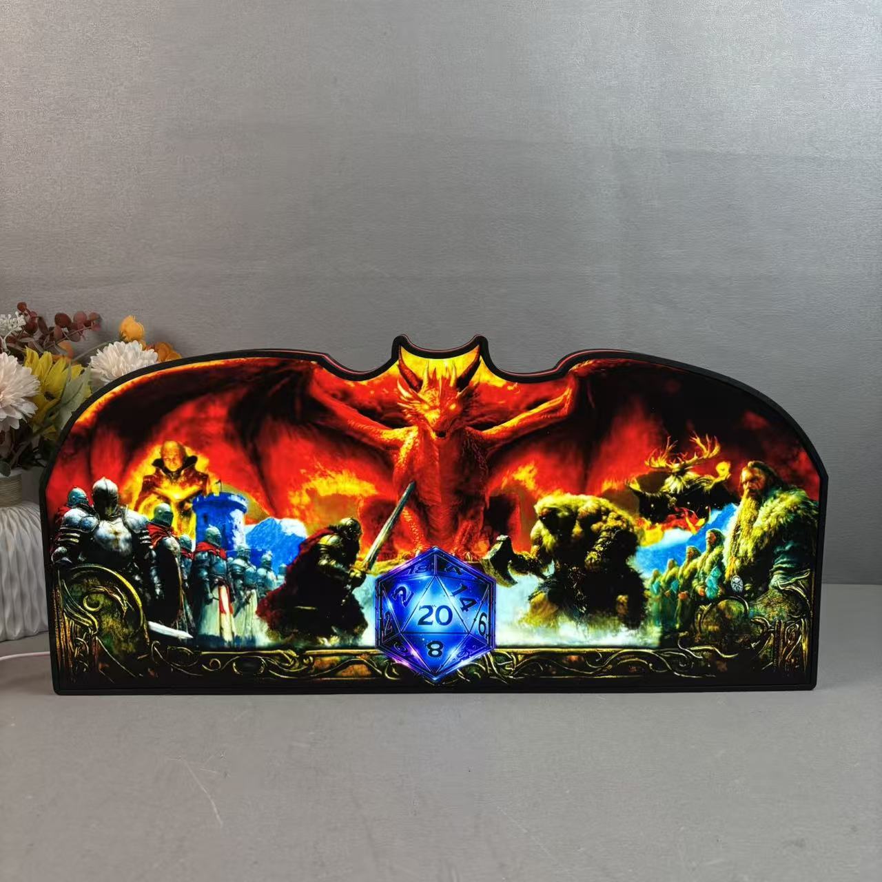 Dungeons and Dragons Pinball Topper, 3D Printed  LED Light Box Game Room Decor, For Stern Pinball Machine Neounik