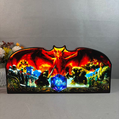 Dungeons and Dragons Pinball Topper, 3D Printed  LED Light Box Game Room Decor, For Stern Pinball Machine Neounik