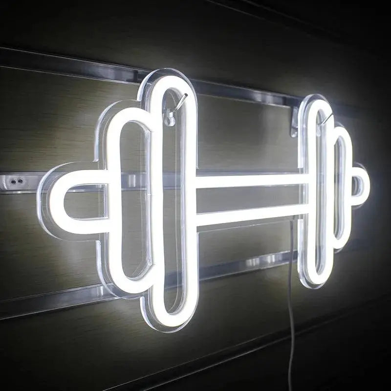Exercise Barbell Neon Sign LED Wall Room Decor USB Powered With Switch For Bedroom Sports Room Partygamer Room Gym Bedroom Light FYLZGO Signs