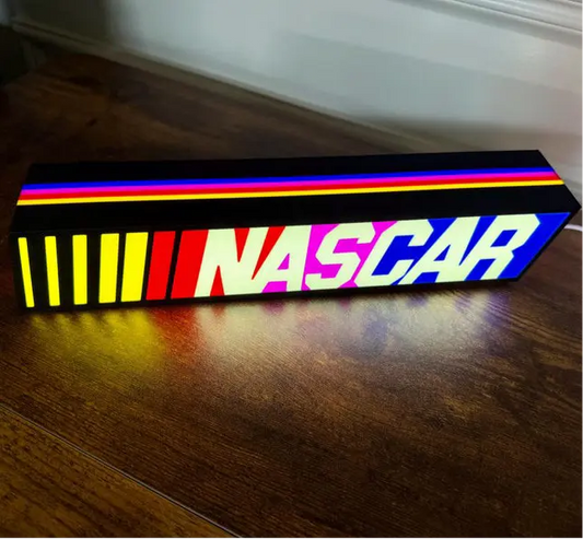 NASCAR lit LED Sign | Wall Decor | video game | F1 | Gift for Him | Mancave | computer | race car fan FYLZGO