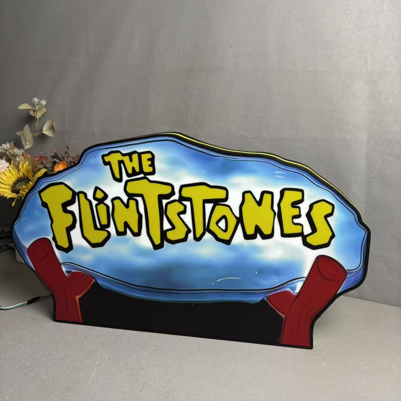 The Flintstones Pinball Topper 3D Printed Lightbox, Arcade Pinball Machine Accessory for Pinball Arcade Machine Fans, USB Dimmeable Neounik