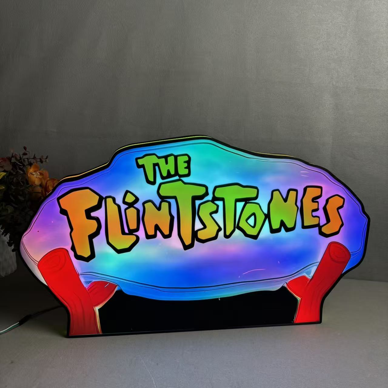 The Flintstones Pinball Topper 3D Printed Lightbox, Arcade Pinball Machine Accessory for Pinball Arcade Machine Fans, USB Dimmeable Neounik