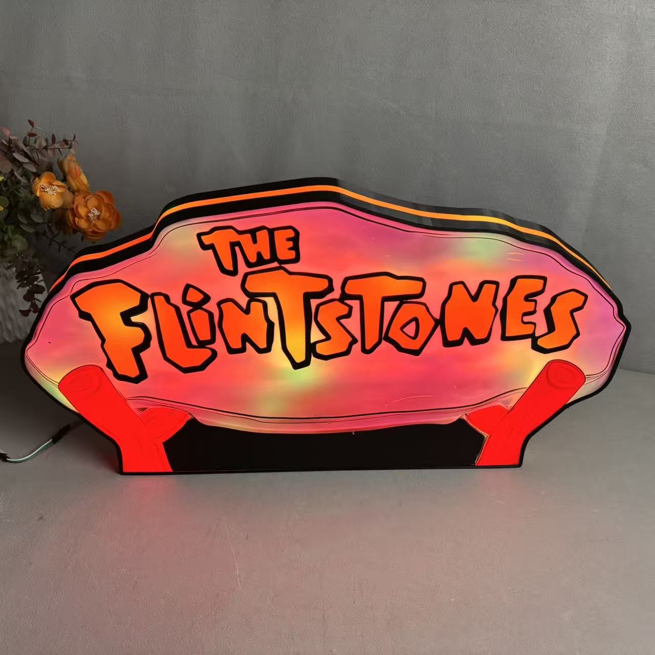 The Flintstones Pinball Topper 3D Printed Lightbox, Arcade Pinball Machine Accessory for Pinball Arcade Machine Fans, USB Dimmeable Neounik