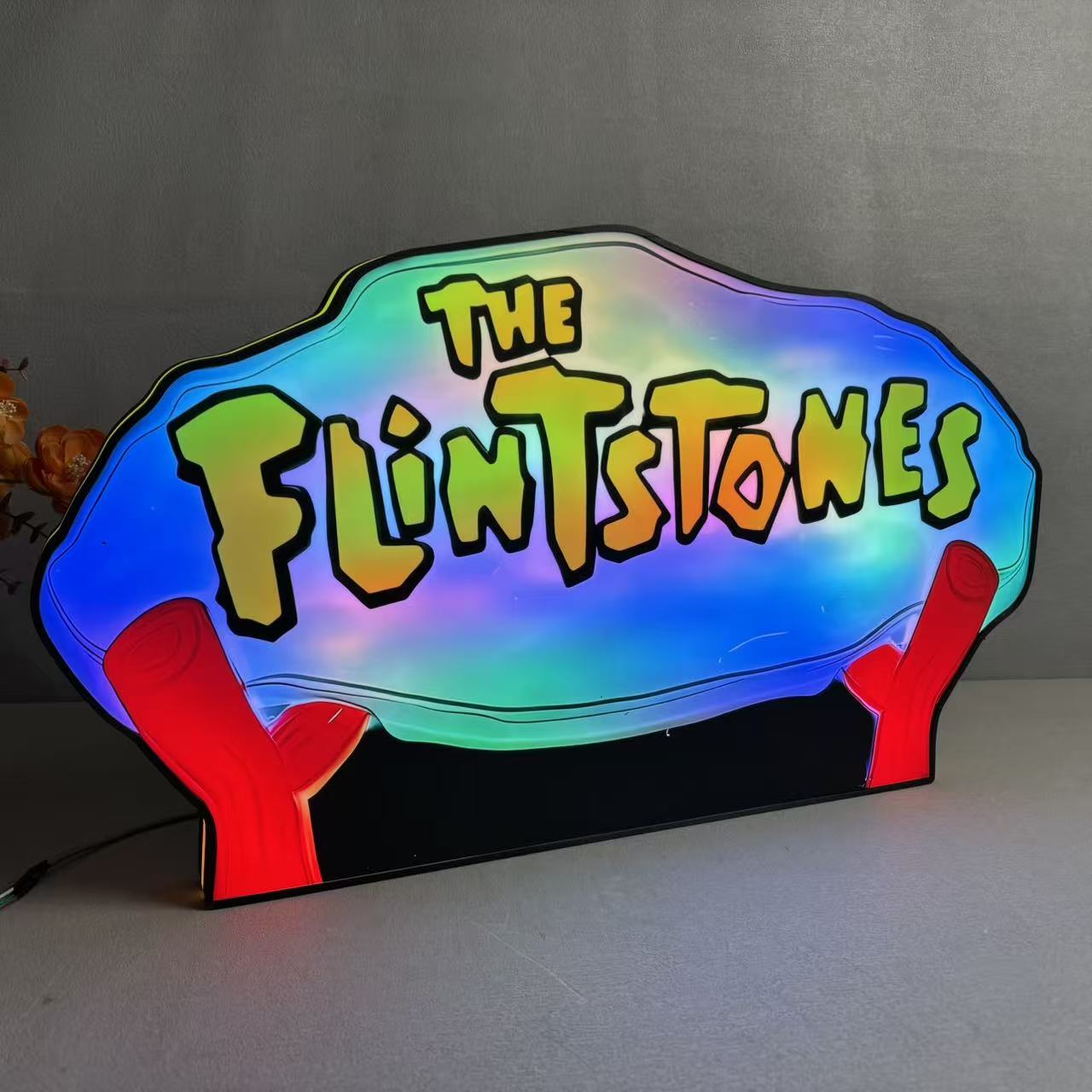 The Flintstones Pinball Topper 3D Printed Lightbox, Arcade Pinball Machine Accessory for Pinball Arcade Machine Fans, USB Dimmeable Neounik