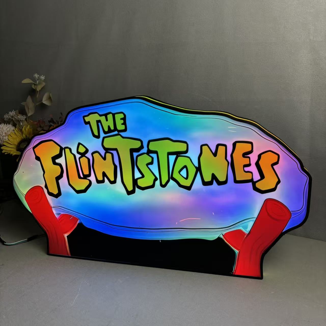 The Flintstones Pinball Topper 3D Printed Lightbox, Arcade Pinball Machine Accessory for Pinball Arcade Machine Fans, USB Dimmeable Neounik