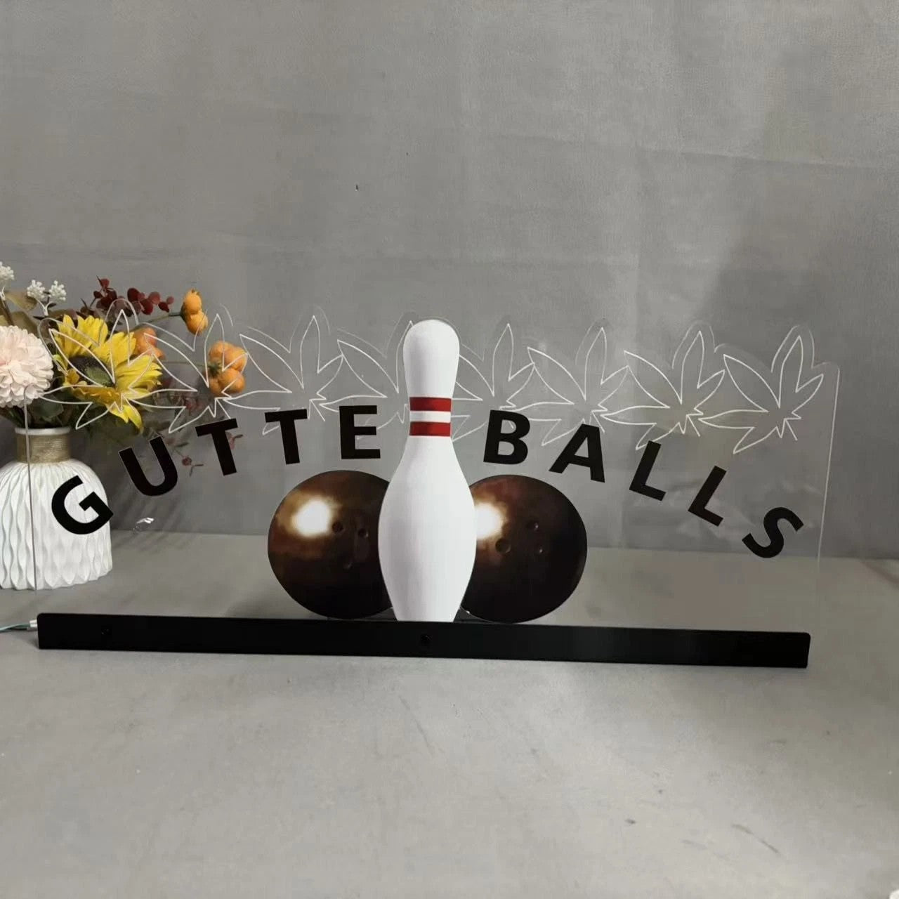 GUTTERBALLS Topper 3D Acrylic LED Topper, for The Big Lebowski Pinball Machine, The Dutch Pinball Pinball machine, Pinball Topper NEOUNIK Signs