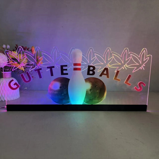 GUTTERBALLS Topper 3D Acrylic LED Topper, for The Big Lebowski Pinball Machine, The Dutch Pinball Pinball machine, Pinball Topper NEOUNIK Signs