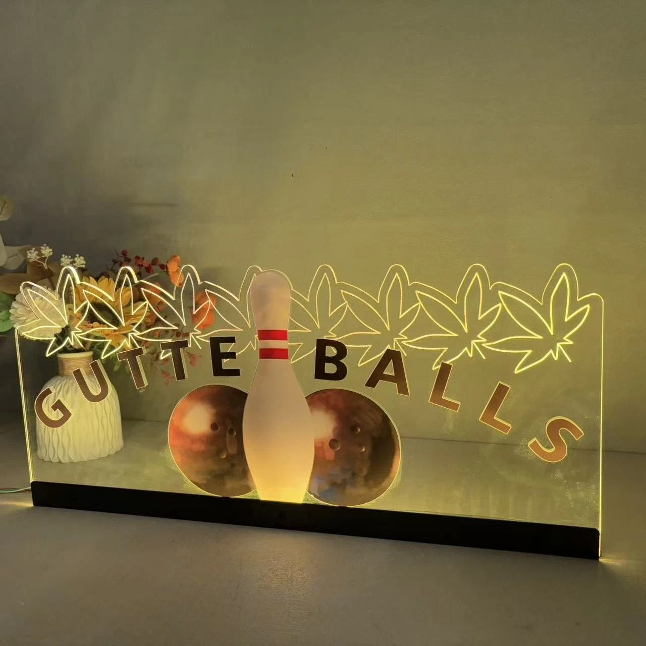 GUTTERBALLS Topper 3D Acrylic LED Topper, for The Big Lebowski Pinball Machine, The Dutch Pinball Pinball machine, Pinball Topper NEOUNIK Signs