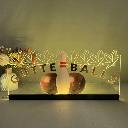 GUTTERBALLS Topper 3D Acrylic LED Topper, for The Big Lebowski Pinball Machine, The Dutch Pinball Pinball machine, Pinball Topper NEOUNIK Signs