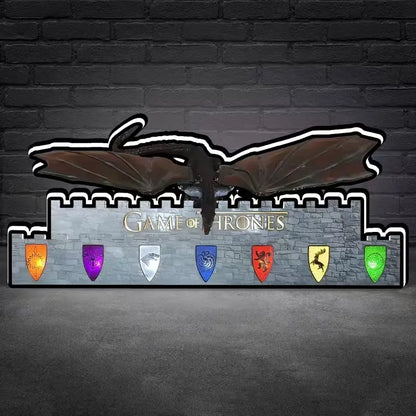 Game of Thrones Pinball Topper LED Lightbox, 3D Printed Lightbox Rock Your Game FYLZGO Signs