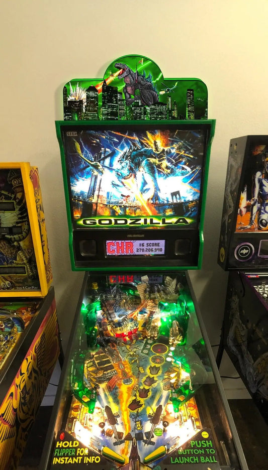 Godzilla Pinball Topper 3D Printed LED Lightbox for Godzilla 1998 in Madison Square Garden Fans, Pinball Arcade Decor, Perfect for Game Room or Pinball Machine FYLZGO Signs