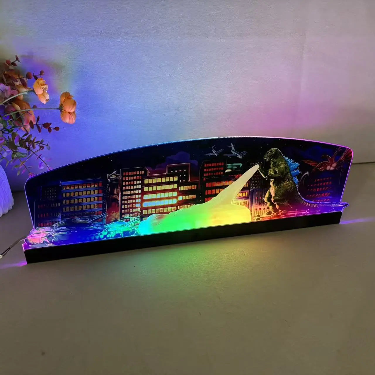 Godzilla Topper Pinball Acrylic LED Topper, for Stern Pinball Machine, Pinball Topper FYLZGO Signs