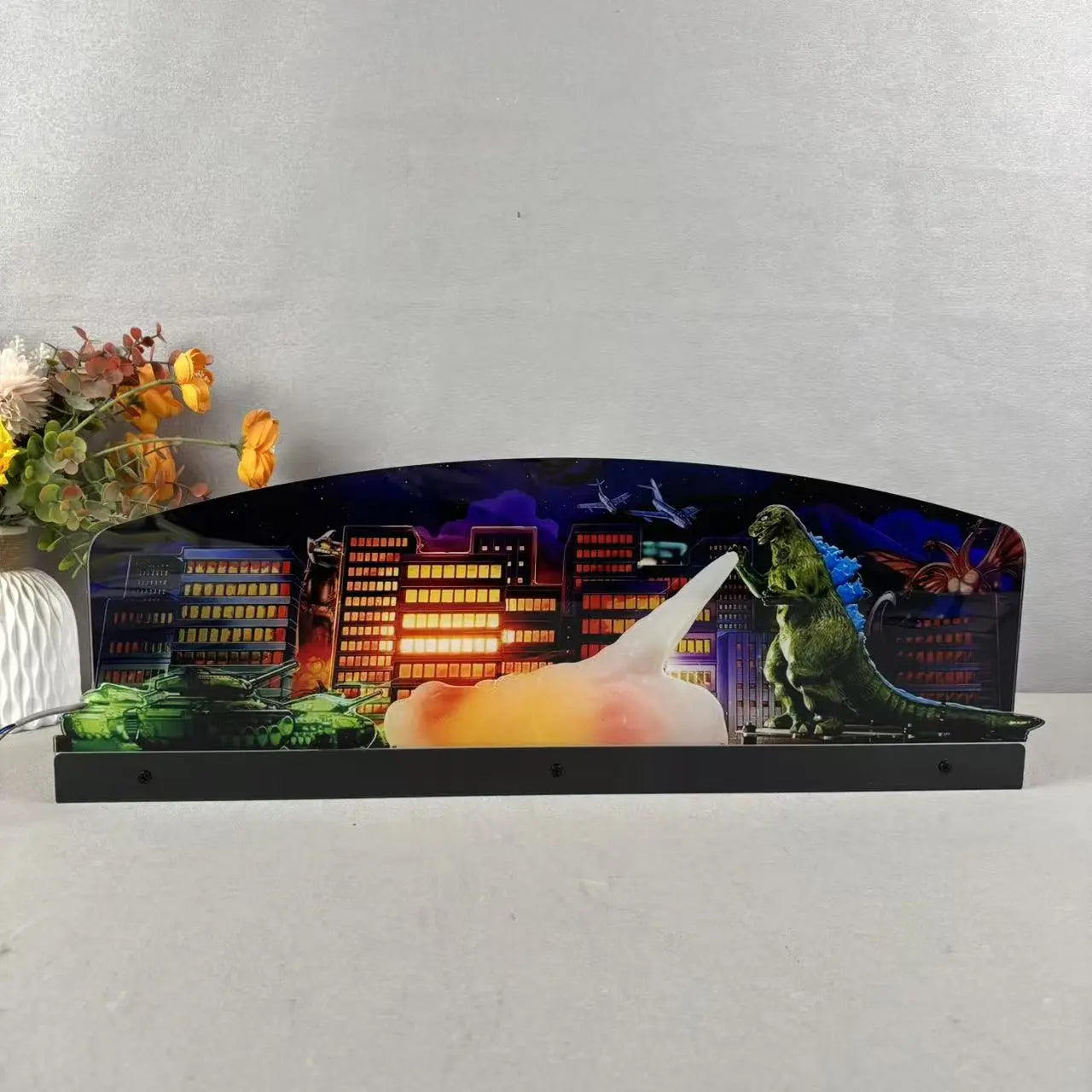 Godzilla Topper Pinball Acrylic LED Topper, for Stern Pinball Machine, Pinball Topper FYLZGO Signs