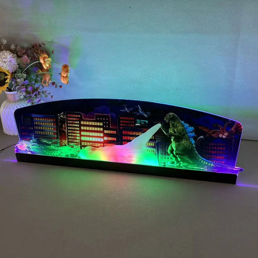 Godzilla Topper Pinball Acrylic LED Topper, for Stern Pinball Machine, Pinball Topper FYLZGO Signs