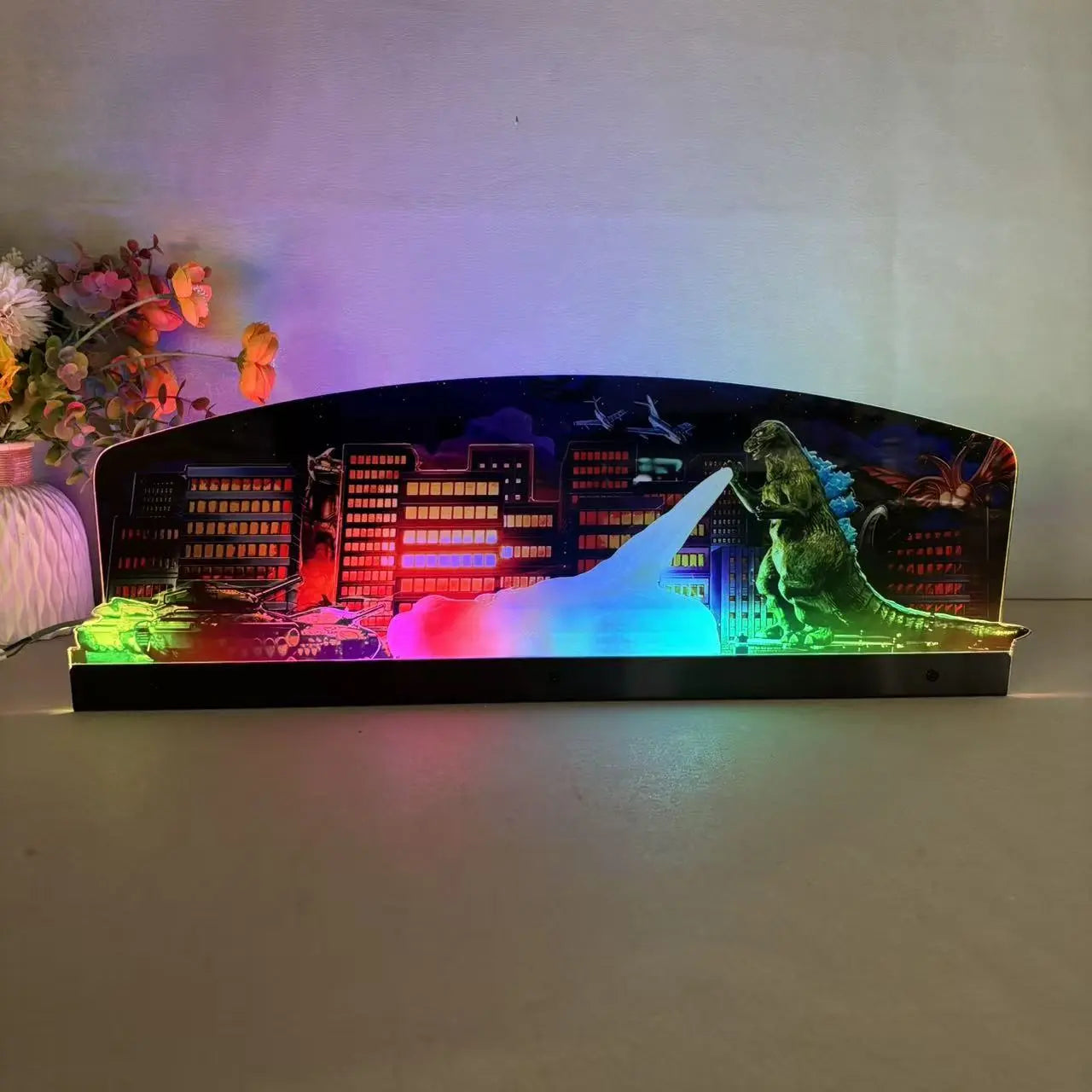 Godzilla Topper Pinball Acrylic LED Topper, for Stern Pinball Machine, Pinball Topper FYLZGO Signs