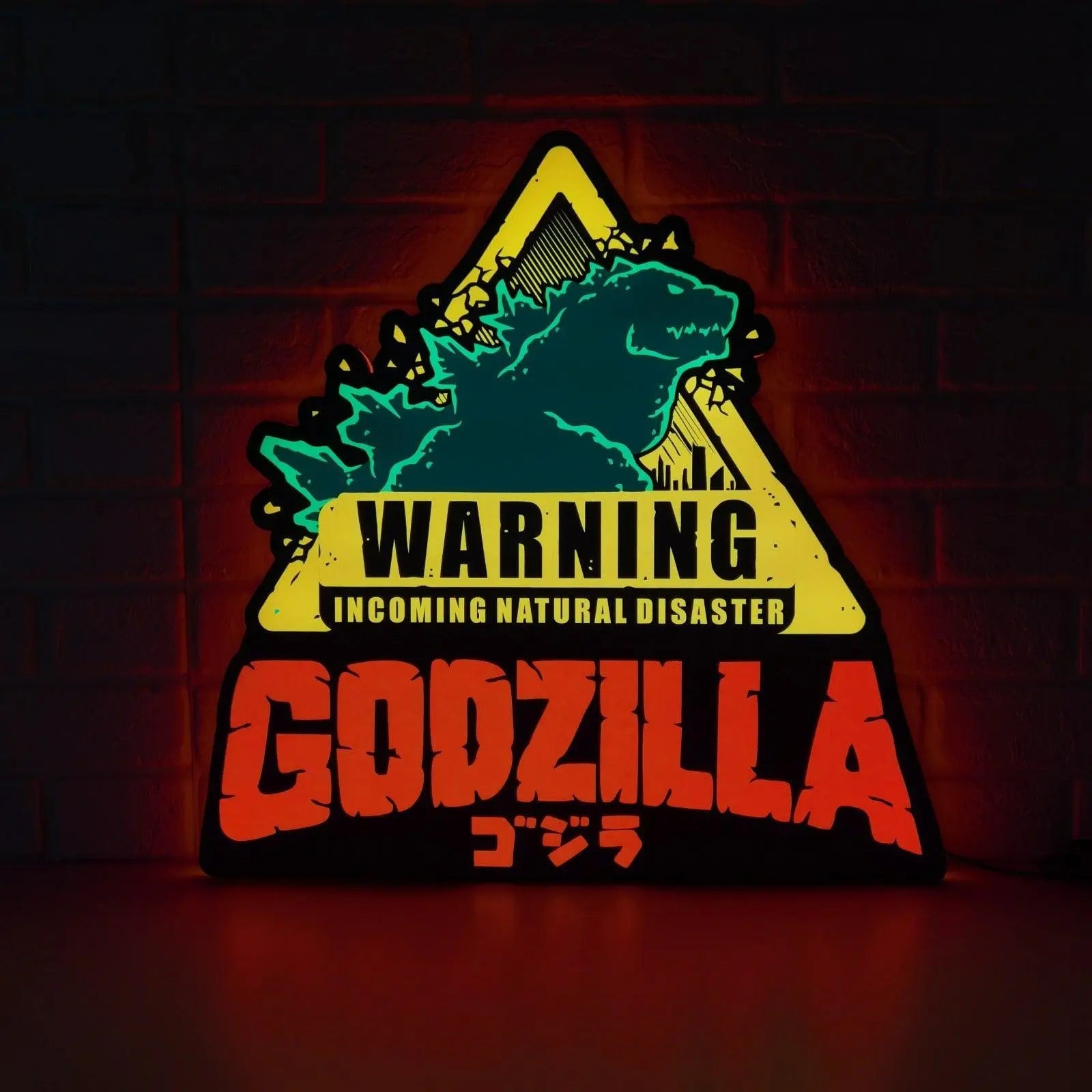 Godzilla Warning Pinball Topper LED Light Box Arcade Game Lightbox FYLZGO Signs